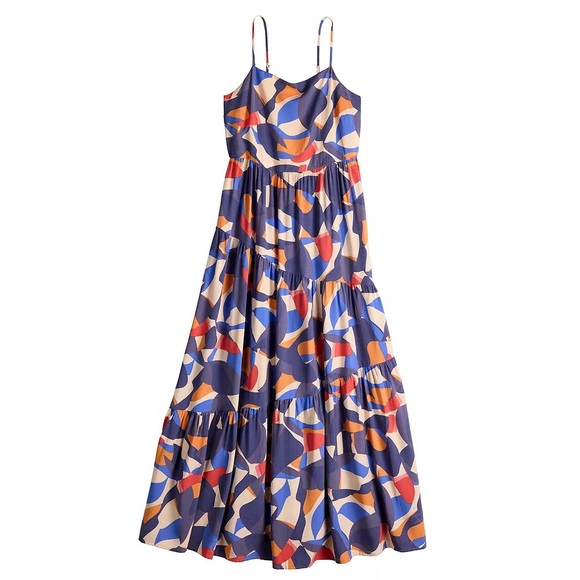 Women's Nine West Asymmetrical Tiered Maxi Dress - Picture 4 of 7